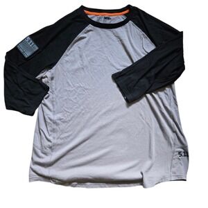 5.11 Tactical Men's XL Long Sleeve T-Shirt Gray with Right Shoulder Patch